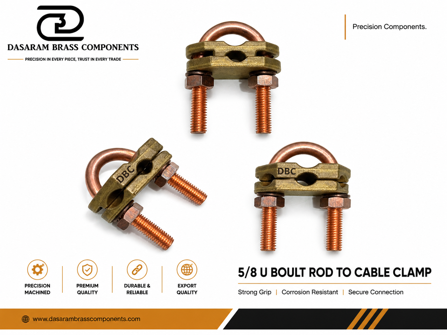 5/8 U Boult Rod To Cable Clamp