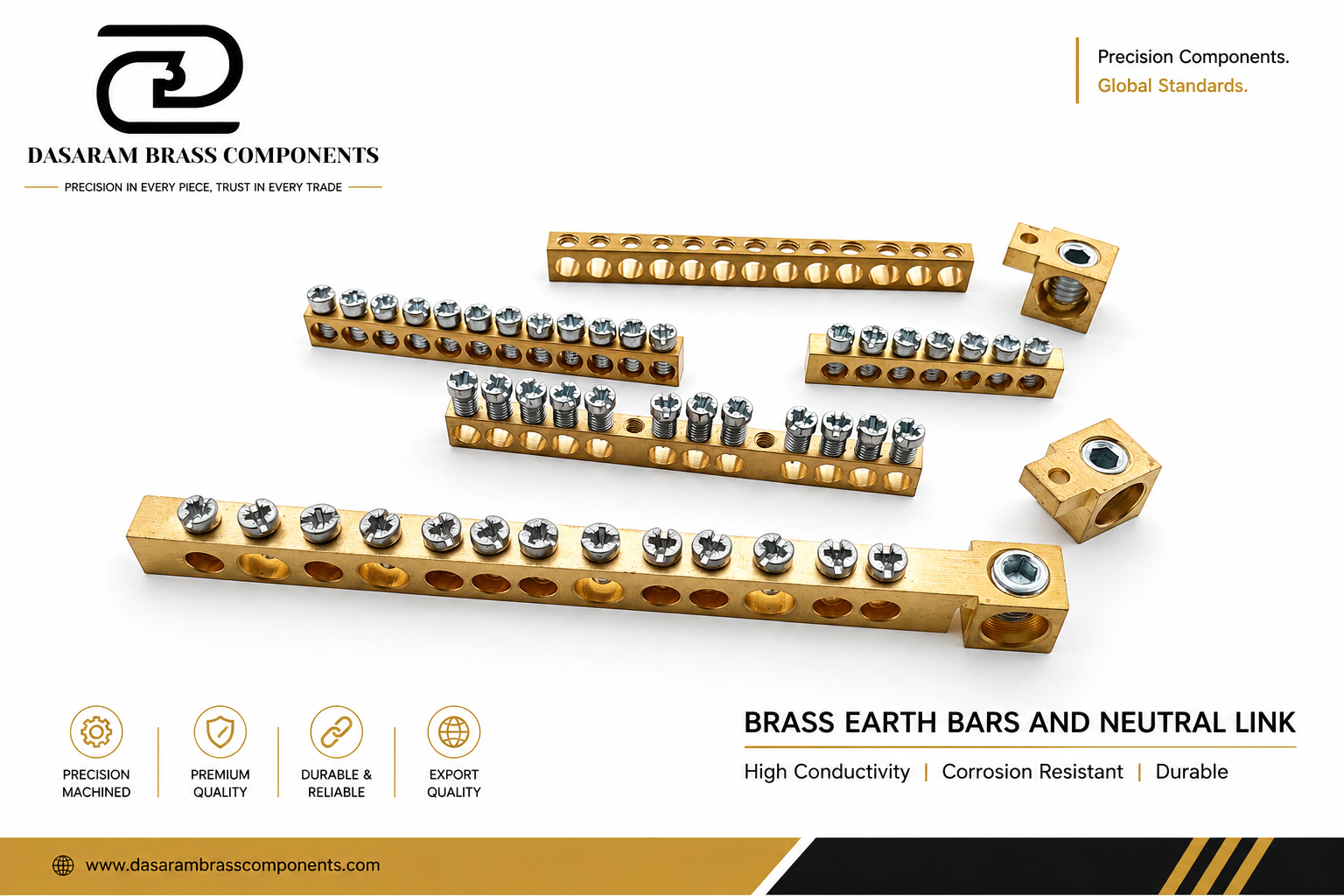 Brass Earth Bars & Neutral Link